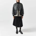 MARFA STANCE Signature Patchwork Cropped Quilt in Anthracite and Dark Olive