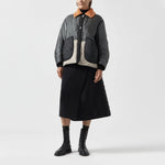 MARFA STANCE Signature Patchwork Cropped Quilt in Anthracite and Dark Olive