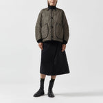 MARFA STANCE Signature Patchwork Cropped Quilt in Anthracite and Dark Olive