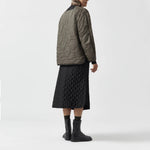 MARFA STANCE Signature Patchwork Cropped Quilt in Anthracite and Dark Olive
