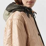 MARFA STANCE Reversible Zip Hood in Dark Olive/Pale Sage/Soft Peach