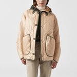 MARFA STANCE Reversible Zip Hood in Dark Olive/Pale Sage/Soft Peach