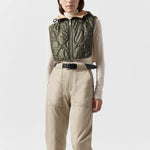 MARFA STANCE Reversible Zip Hood in Dark Olive/Pale Sage/Soft Peach