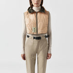 MARFA STANCE Reversible Zip Hood in Dark Olive/Pale Sage/Soft Peach