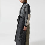 MARFA STANCE Signature Patchwork Long Quilt Anthracite and Dove Grey