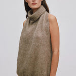 RABENS SALONER Aifa Halterneck Top in Mushroom