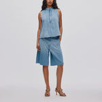 RABENS SALONER Raha Wide Shorts in Light/Denim