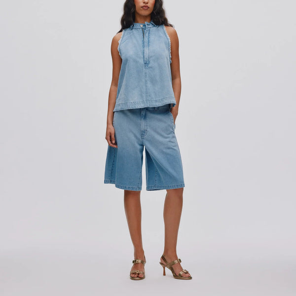 RABENS SALONER Raha Wide Shorts in Light/Denim