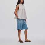 RABENS SALONER Raha Wide Shorts in Light/Denim