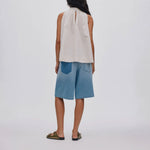 RABENS SALONER Raha Wide Shorts in Light/Denim