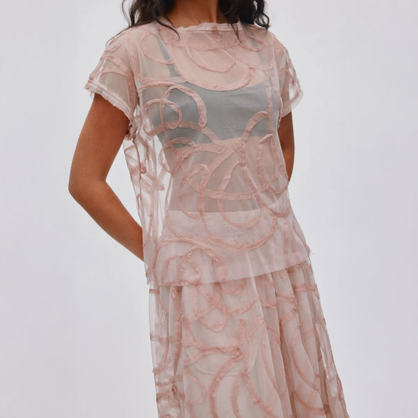 RABENS SALONER Gritt Scribble Tee in Blush