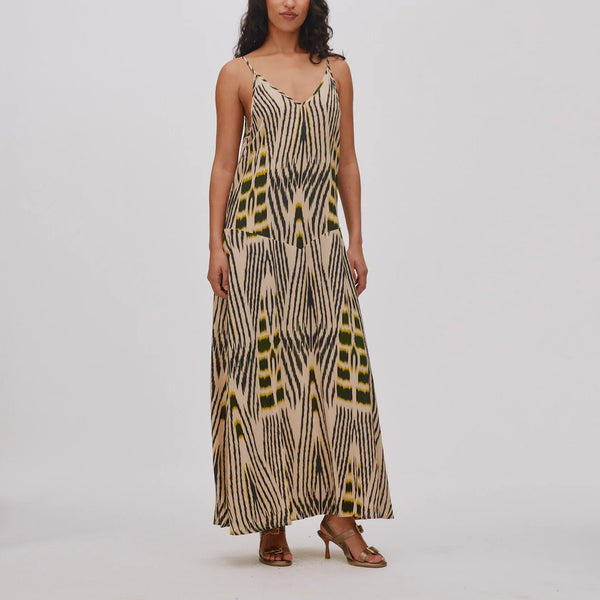 RABENS SALONER Annebeth V-Dress in Citrus/Black