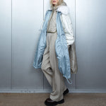 MARFA STANCE Parachute Quilted Parka in Glacier Blue /White/Dove Grey