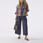 ORFEO Arizona Embroidered Shirt with 3/4 Sleeves in Pink Check