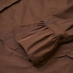 PSOPHIA Ruffle Taffeta Shirt in Truffle