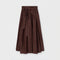 PSOPHIA Tie Waist Flared Taffeta Skirt in Truffle