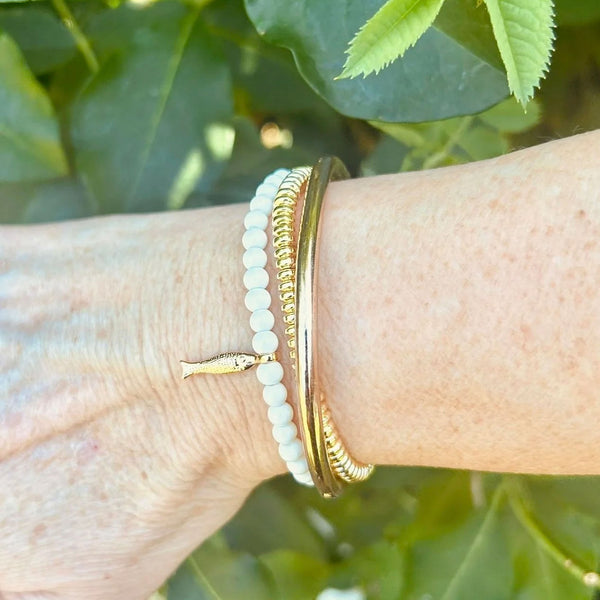 WISH Skinny Fish Bracelet in White