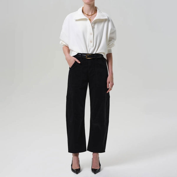 CITIZENS OF HUMANITY Marcelle Low Slung Corduroy Cargo in Charcoal