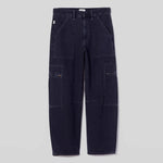 CITIZENS OF HUMANITY Marcelle Low Slung Sateen Cargo Pants in Washed Black