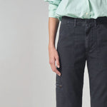 CITIZENS OF HUMANITY Marcelle Low Slung Sateen Cargo Pants in Washed Black