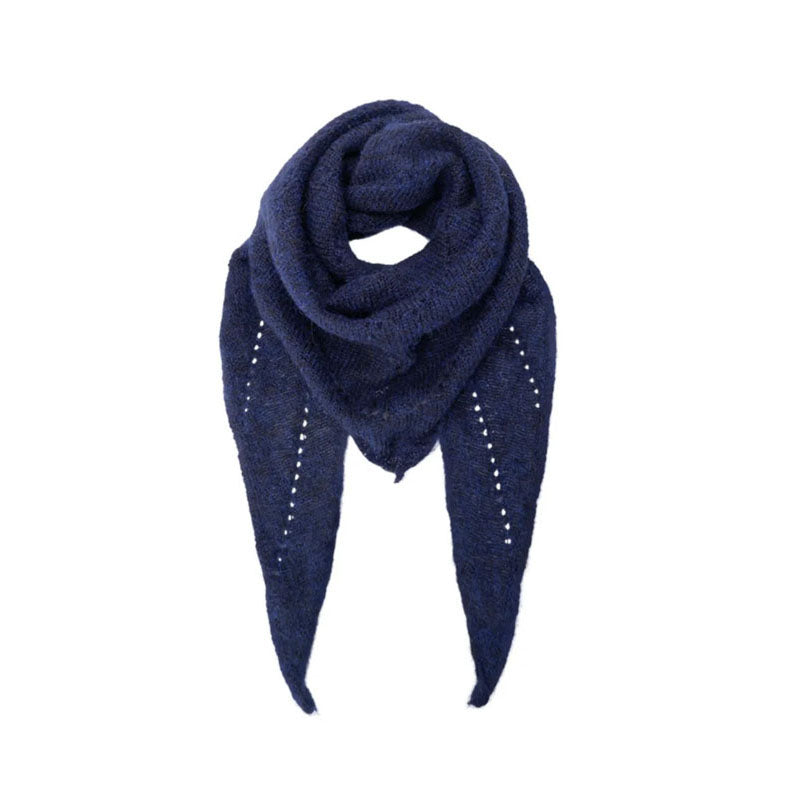 BLACK COLOUR Dell Knitted Mini Scarf in Navy