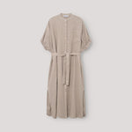SoSUE Cowboy Button Linen Dress in Mud