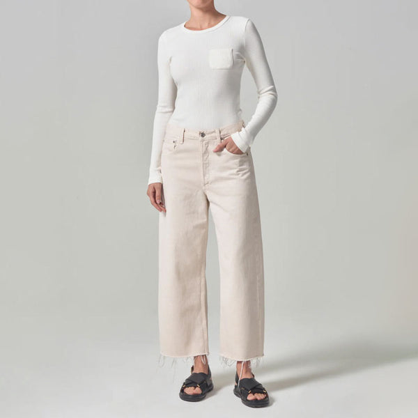 CITIZENS OF HUMANITY Ayla Raw Hem Crop in Almondette