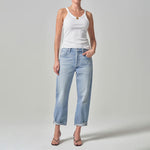 CITIZENS OF HUMANITY Dahlia Bow Leg Baby Roll Jeans in Ribbon