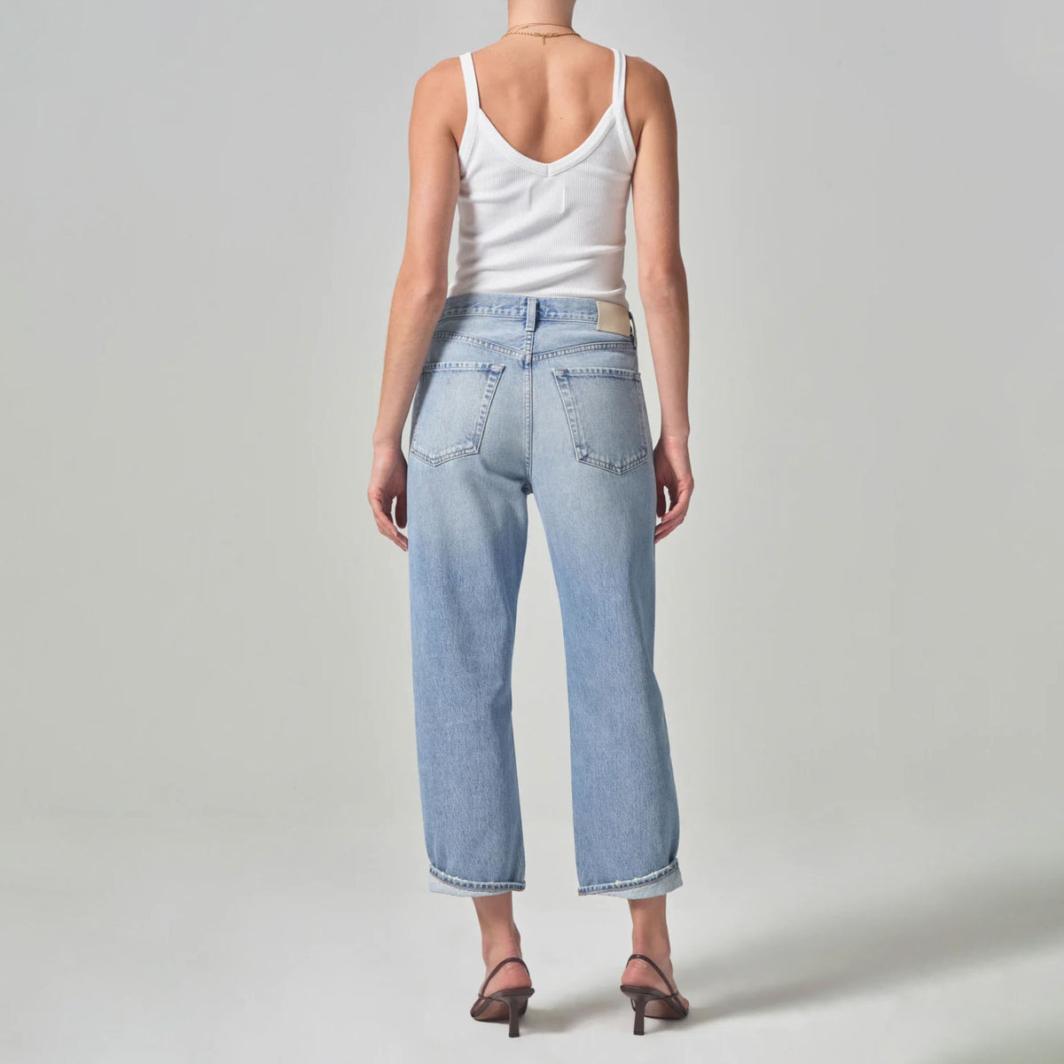 CITIZENS OF HUMANITY Dahlia Bow Leg Baby Roll Jeans in Ribbon