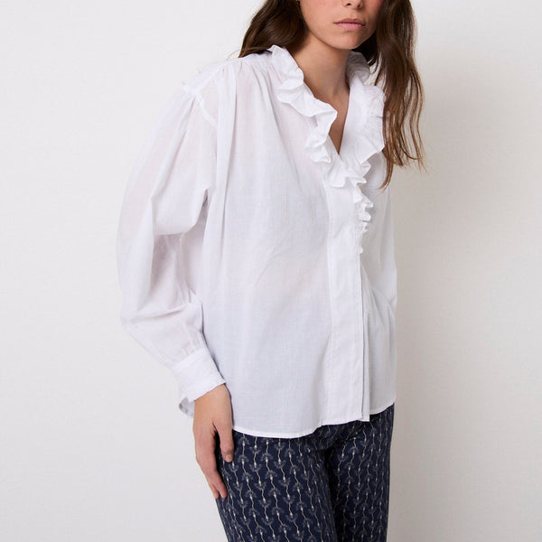 SOPHIE + LUCIE Maribel Voile Blouse in White