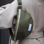 LES PENSIONNAIRES Organic Cotton Sling Bag in Caper Green