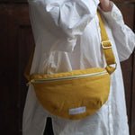 LES PENSIONNAIRES Organic Cotton Sling Bag in Saffron Yellow