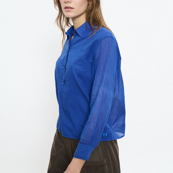 BEATRIZ FUREST Macarena Henley Style Shirt in Ink