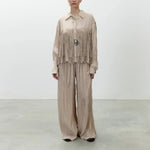 ALYSI Viscose Trim Shirt in Powder