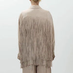 ALYSI Viscose Trim Shirt in Powder