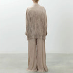 ALYSI Viscose Trim Shirt in Powder