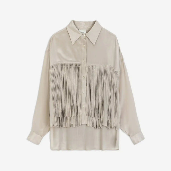 ALYSI Viscose Trim Shirt in Powder