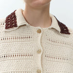 ALYSI Short Sleeve Polo Knit in Meringue