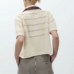 ALYSI Short Sleeve Polo Knit in Meringue