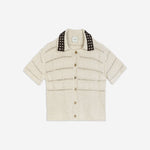ALYSI Short Sleeve Polo Knit in Meringue