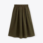 ROSSO35 Taffetta Midi Skirt in Military Green