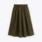 ROSSO35 Taffetta Midi Skirt in Military Green