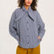 SACRECOEUR Charlie Mike Gingham Check Scarf Shirt in Blue