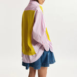 ESSENTIEL ANTWERP Jit Knit Combo Shirt in Amalfi Lemon