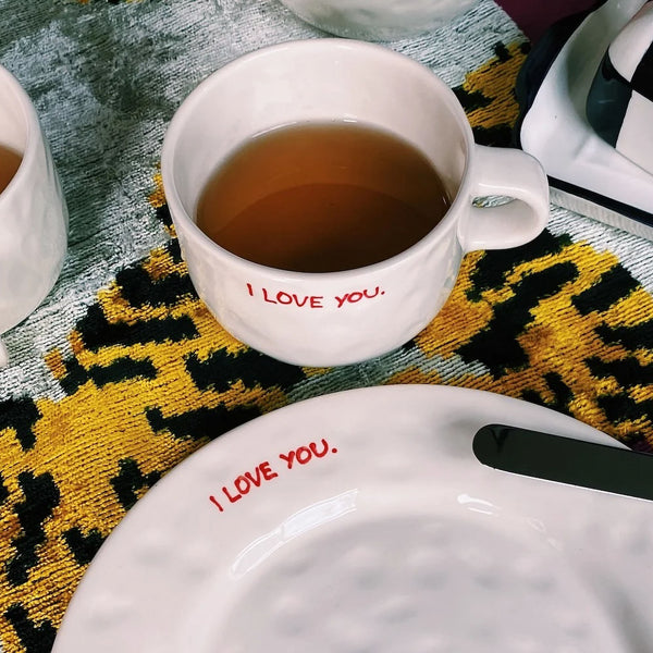 ANNA + NINA I Love You Cappuccino Mug in White