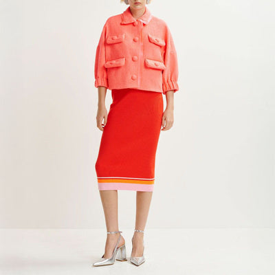 ESSENTIEL ANTWERP Hecks Cropped Jacket in Calypso Pink