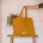 LES PENSIONNAIRES Organic Cotton Large Bag in Saffron Yellow
