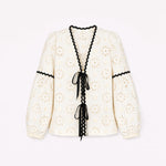 SOPHIE + LUCIE Cristina Die-Cut Flower Blouse in Cream