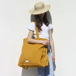 LES PENSIONNAIRES Organic Cotton Large Bag in Saffron Yellow