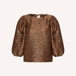 BY-BAR Jet Sparkle Cheetah Blouse in Copper
